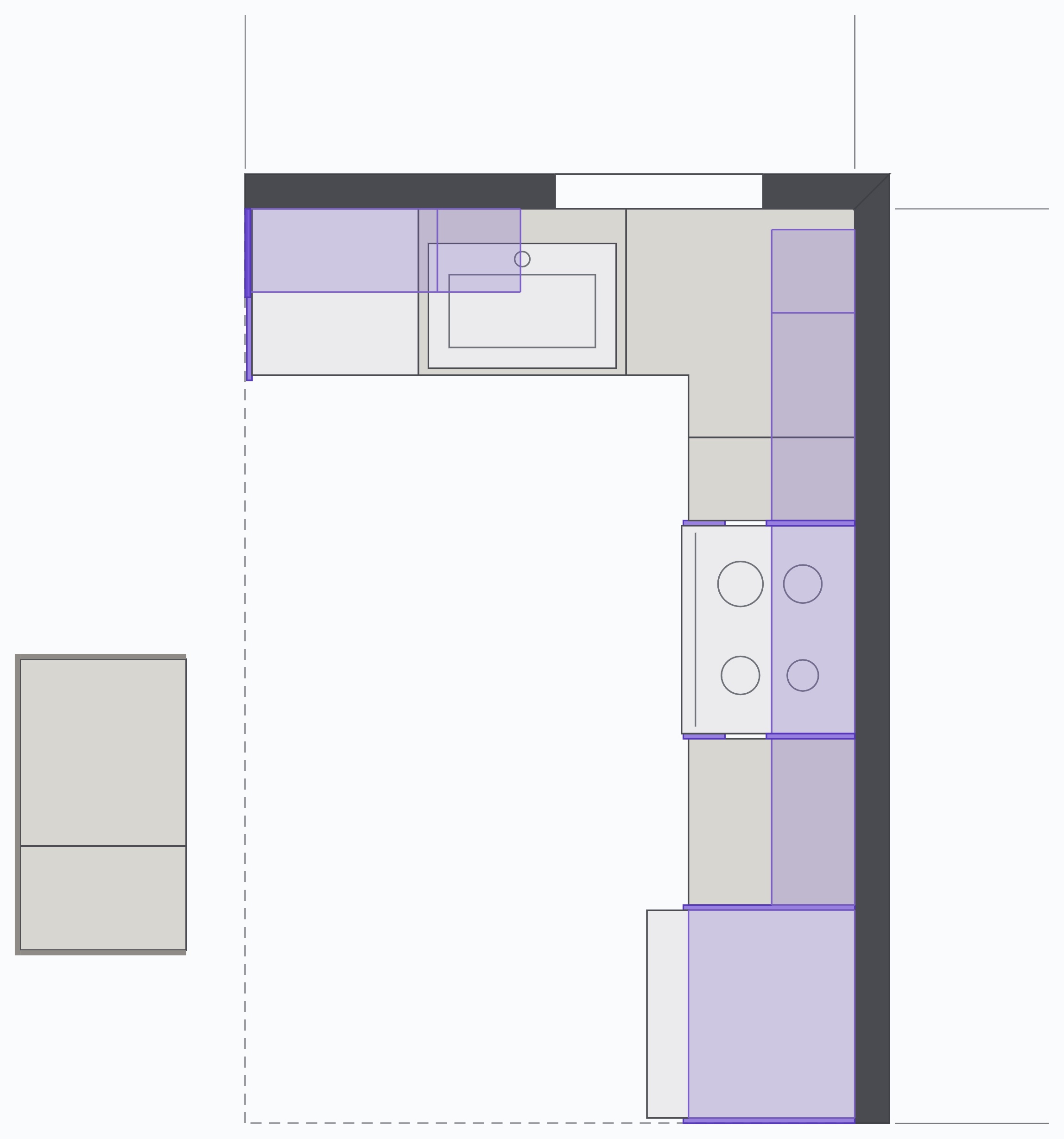 L-Shape Kitchen with White Shaker Cabinets — view 10