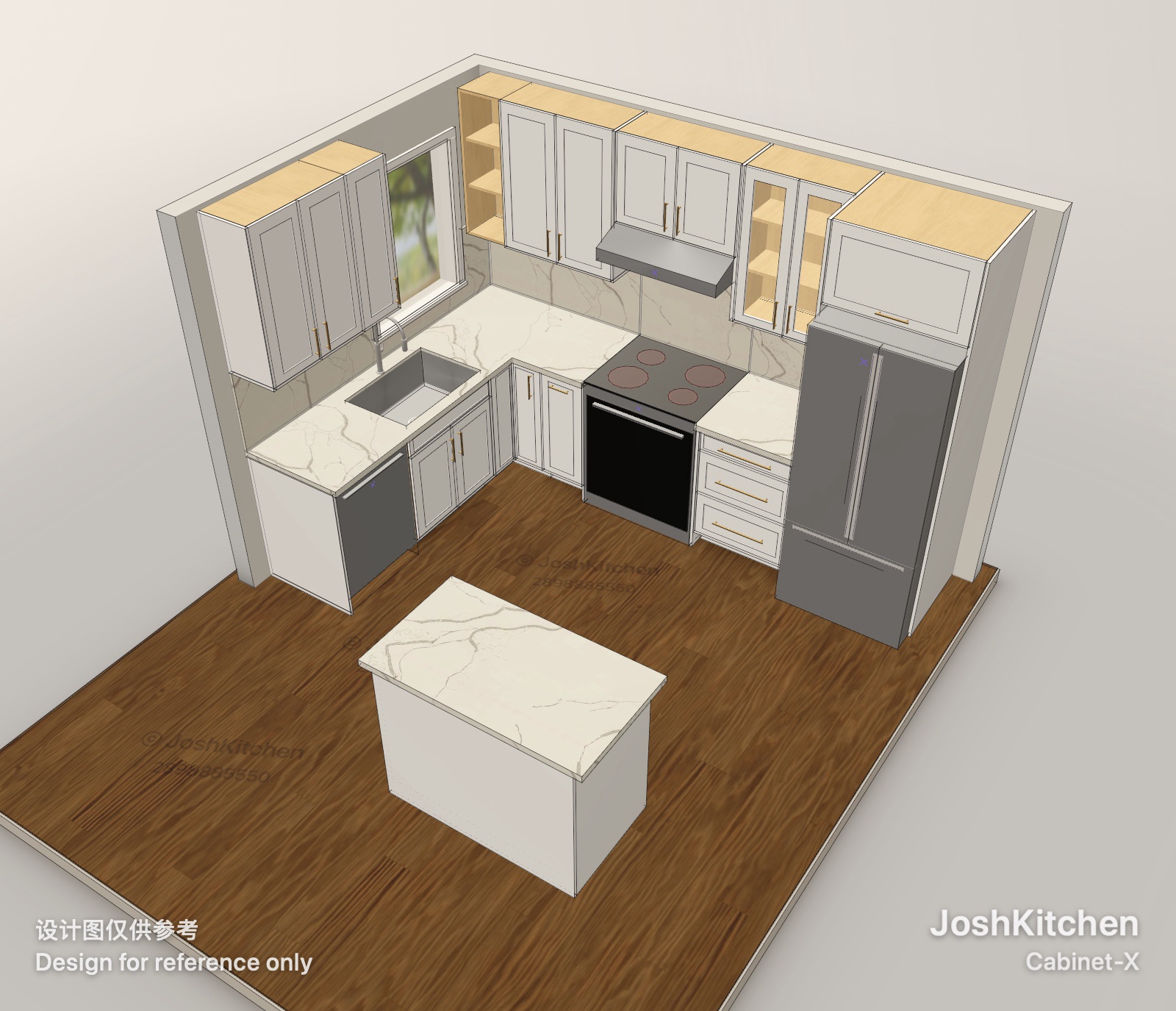 L-Shape Kitchen with White Shaker Cabinets — view 5