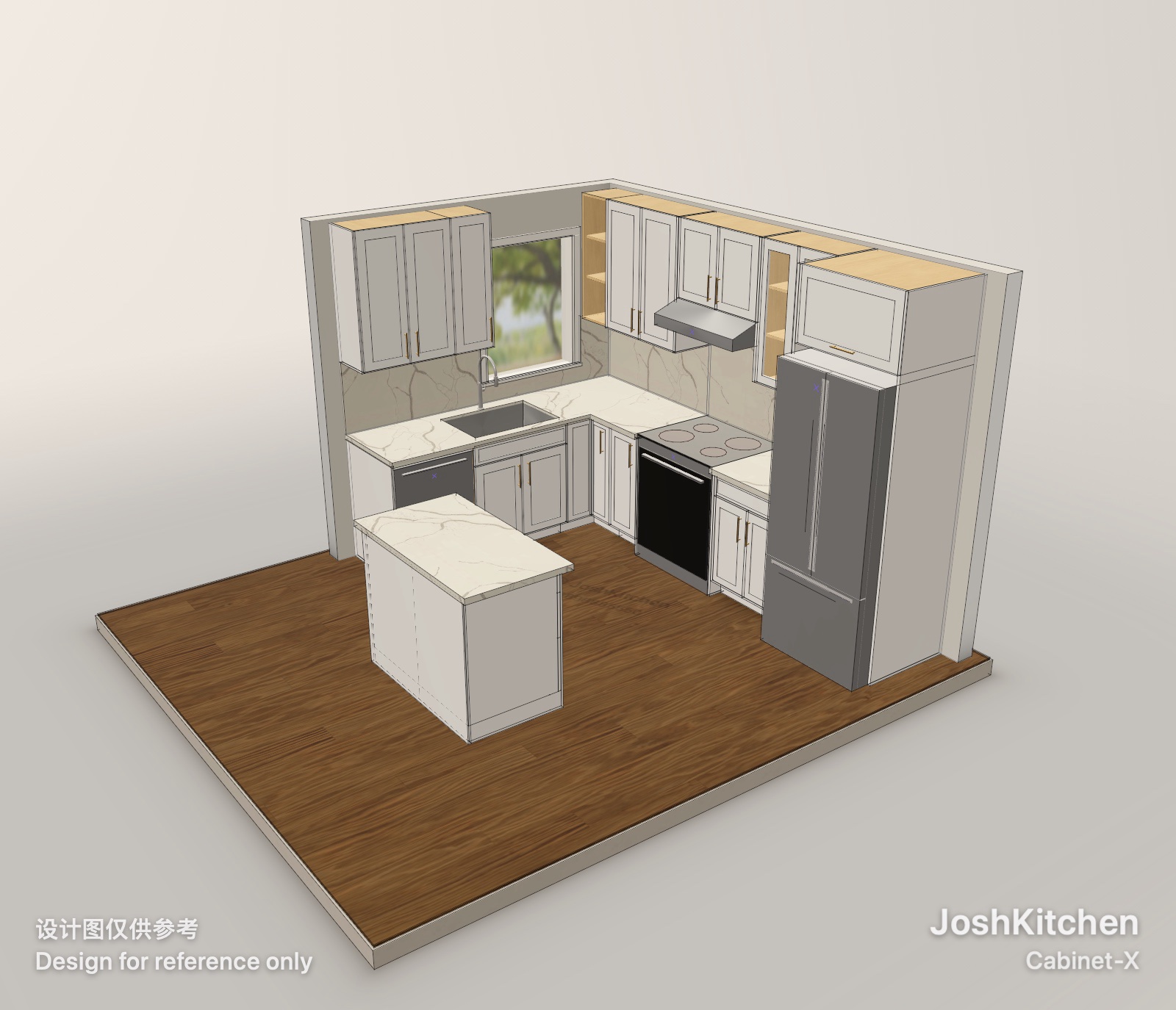 L-Shape Kitchen with White Shaker Cabinets — view 6