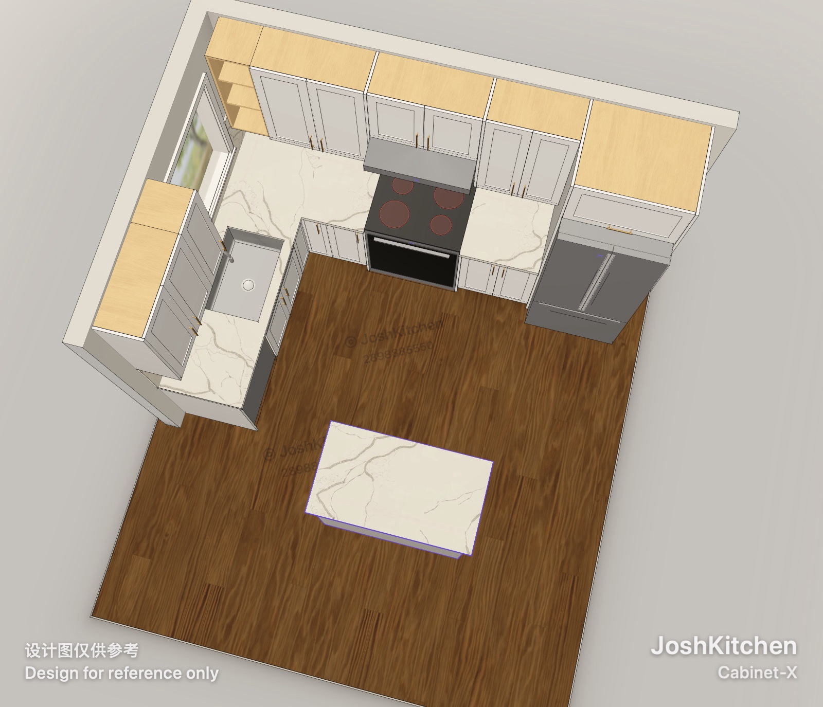 L-Shape Kitchen with White Shaker Cabinets — view 7