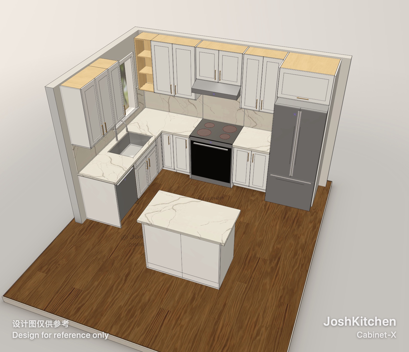 L-Shape Kitchen with White Shaker Cabinets — view 8