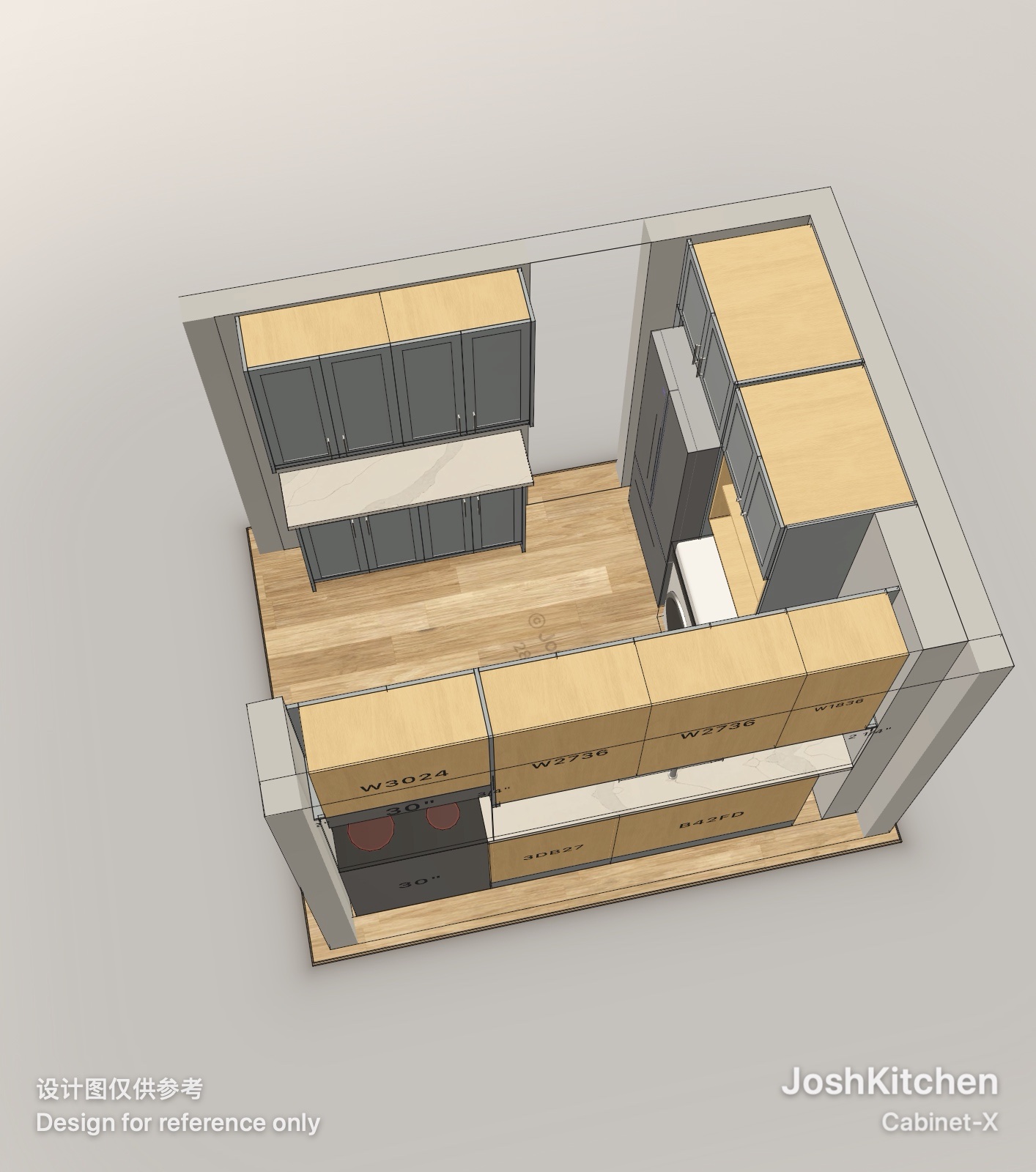 U-Shape Kitchen with Grey Shaker Cabinets — view 5
